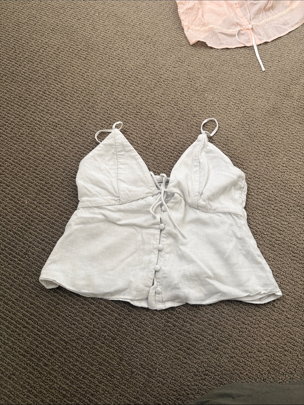 Abercrombie & Fitch white Button-Front Tie Cami